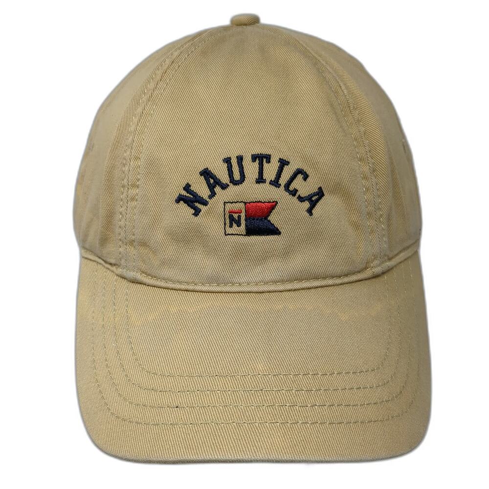 Nautica Baseball Cap Beige One Size Slideback Embroidered Cotton Logo Hat